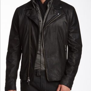 John Varvatos Cracked Suede Moto Jacket